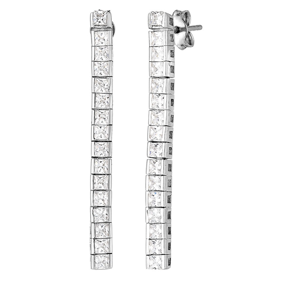 SPHERA MILANO 18K Over Silver CZ Drop Earrings